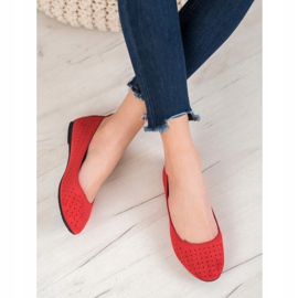 SHELOVET Ballerines ajourées rouge 2
