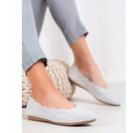 Filippo Ballerines en cuir élégantes gris 1