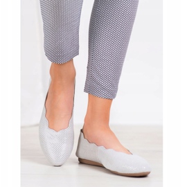 Filippo Ballerines en cuir élégantes gris 2