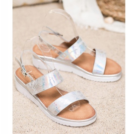 Small Swan Sandales confortables avec effet holo gris 1