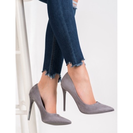 Small Swan Escarpins gris avec daim 3