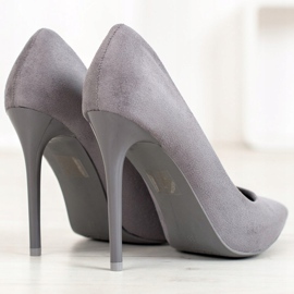 Small Swan Escarpins gris avec daim 1