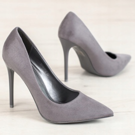 Small Swan Escarpins gris avec daim 2