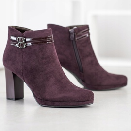 M.Daszyński Bottines élégantes à rayures rouge multicolore 3