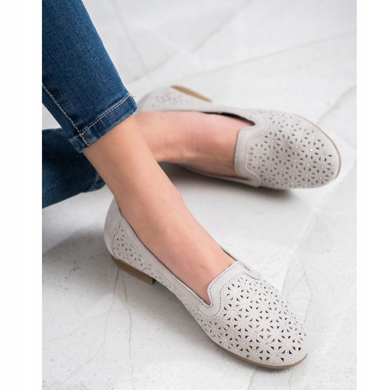 Filippo Cuir Lords Avec Cubic Zirconia gris 1