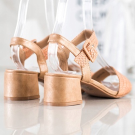 Kylie Sandales à talons hauts tressés brun 1