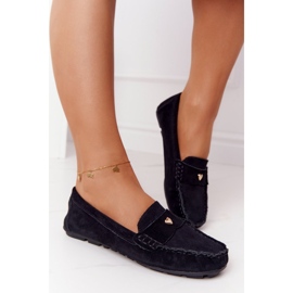 S.Barski Mocassins femme en daim de S. Bararski Noir le noir 1