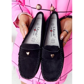 S.Barski Mocassins femme en daim de S. Bararski Noir le noir 5