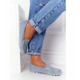 S.Barski Mocassins Femme en Daim S. Barski Bleu 5