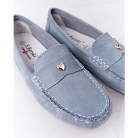 S.Barski Mocassins Femme en Daim S. Barski Bleu 1