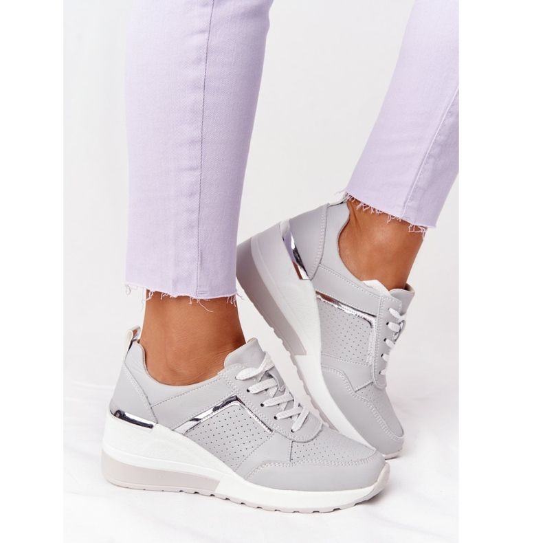 Baskets Compensées Cuir S.Barski Gris 2