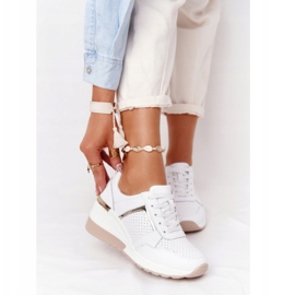 Baskets Compensées Cuir S.Barski Blanc blanche 2