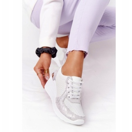 S.Barski Baskets Compensées En Cuir S. Barki Blanc-Argent blanche 2