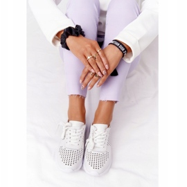 S.Barski Chaussures de sport en cuir ajouré S. Bararski Blanc 1