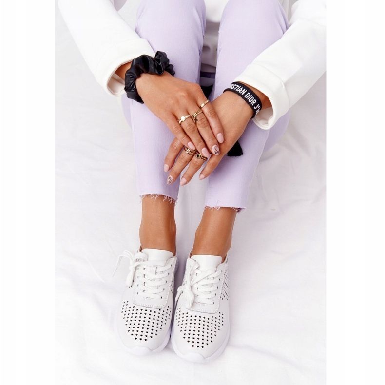 S.Barski Chaussures de sport en cuir ajouré S. Bararski Blanc blanche 1 S.Barski Chaussures de sport en cuir ajouré S. Bararski Blanc blanche 1