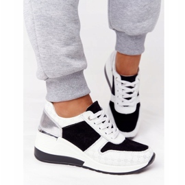Baskets Compensées Cuir S.Barski Noir-Blanc blanche le noir 3