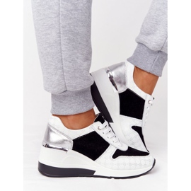 Baskets Compensées Cuir S.Barski Noir-Blanc blanche le noir 2