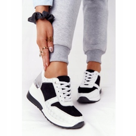 Baskets Compensées Cuir S.Barski Noir-Blanc blanche le noir 5