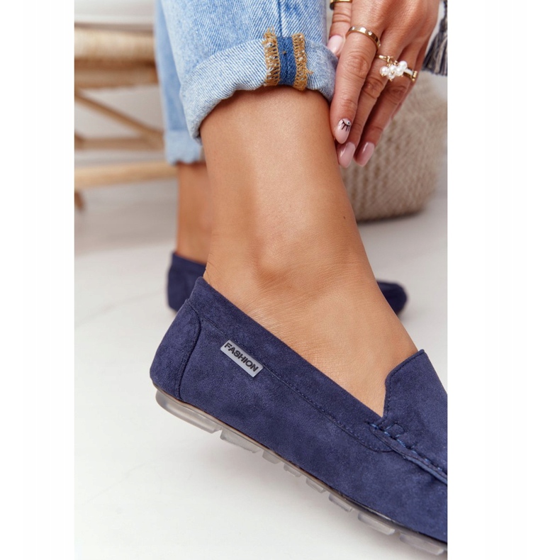 PH1 Mocassins Femme En Daim Bleu Marine Saint-Marin 4