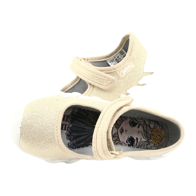 Chaussures de vitesse dorées Befado pour enfants 109P224 beige d'or 4