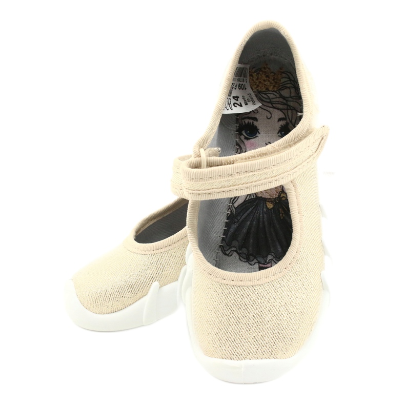 Chaussures de vitesse dorées Befado pour enfants 109P224 beige d'or 5