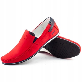 KOMODO Mocassins cuir homme 876 rouge bleu marine 2