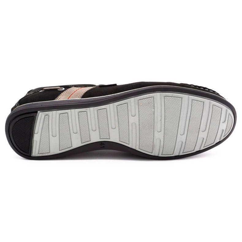 Kampol Mocassins homme ajourés pour l'été 53/3 / P noir beige 1
