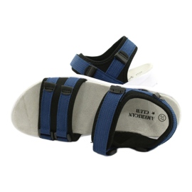 American Club Sandales sportives pour femmes insert en cuir RL45 / 21 noir et bleu marine le noir 4
