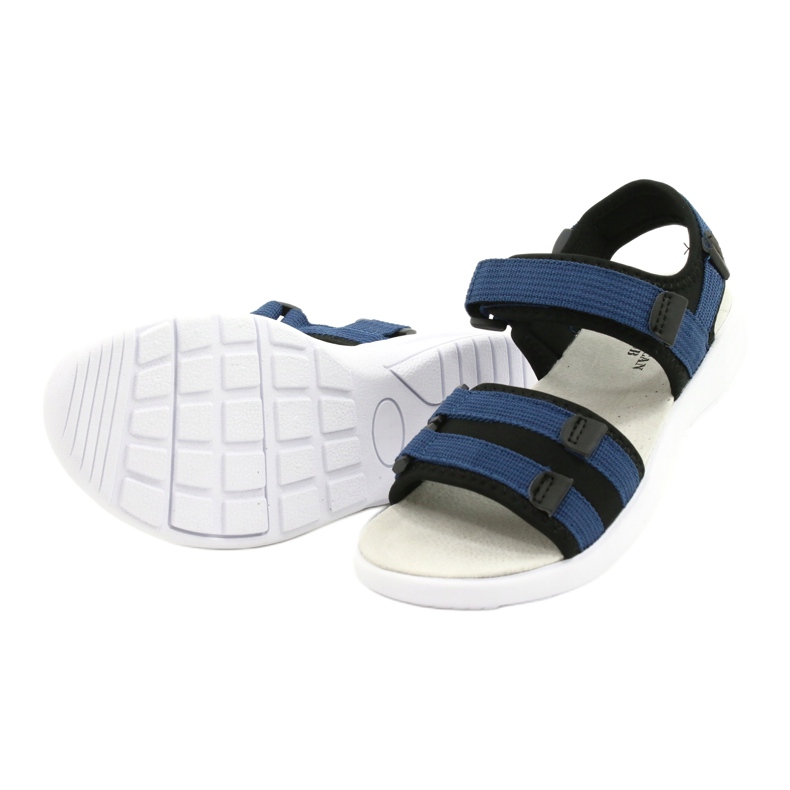 American Club Sandales sportives pour femmes insert en cuir RL45 / 21 noir et bleu marine le noir 2
