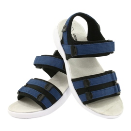 American Club Sandales sportives pour femmes insert en cuir RL45 / 21 noir et bleu marine le noir 3
