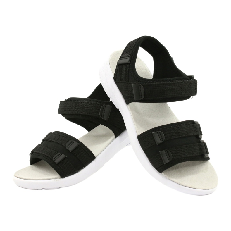 American Club Sandals pour femmes Sports En cuir insert rl45 / 21 noir le noir 3