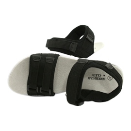 American Club Sandals pour femmes Sports En cuir insert rl45 / 21 noir le noir 4