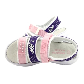 American Club Sandales de sport Semelle intérieure en cuir RL29/21 Rose et violet 4