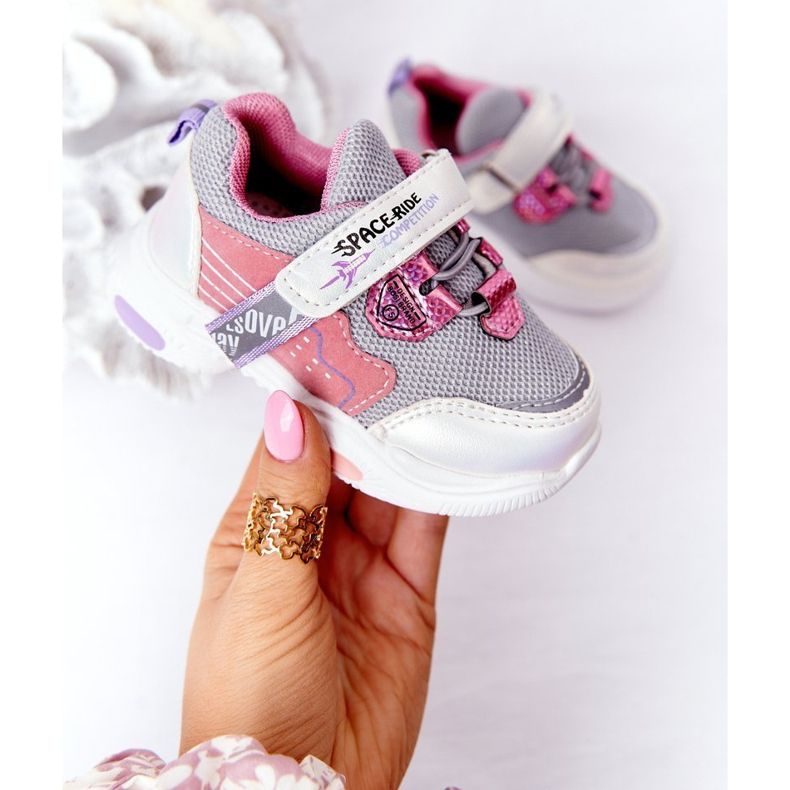 Chaussures de sport pour enfants Sneakers Space Ride blanc et rose gris multicolore 2