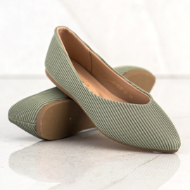 Ballerines à rayures VINCEZA vert 5