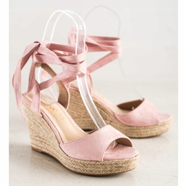 Sabatina Sandales nouées sur le coin rose 1