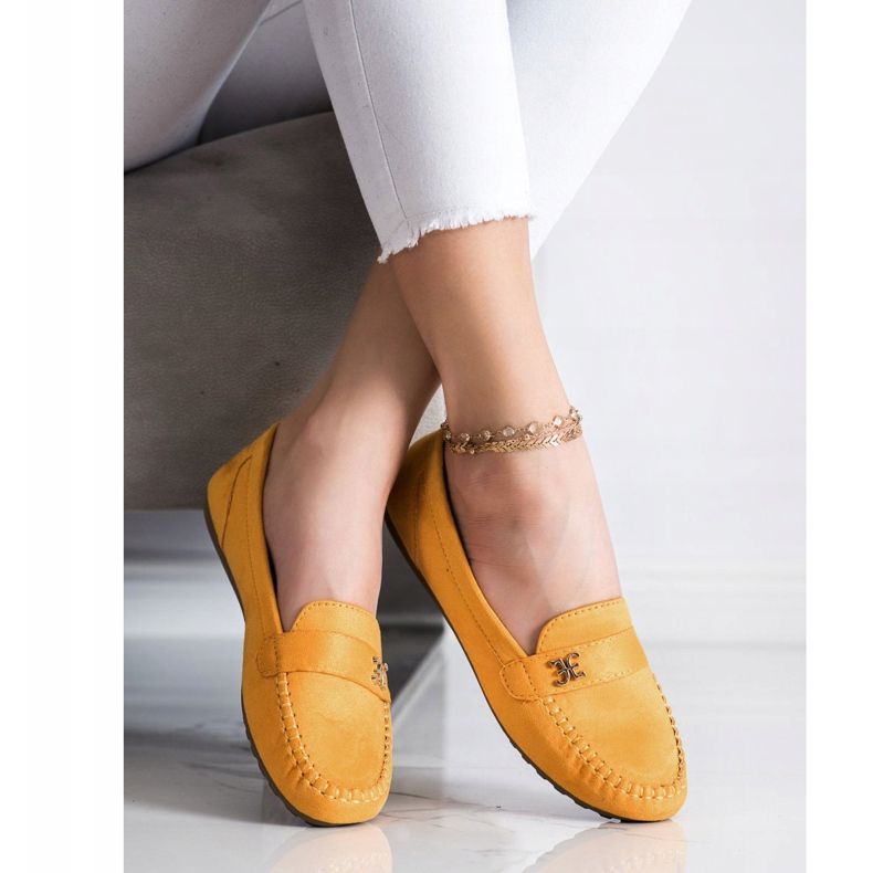 Fama Espadrilles En Daim Avec Ornement jaune 2
