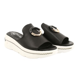 Filippo Chaussons confortables sur la plateforme FILI PPO DK2318 / 21 BK noir doré 4