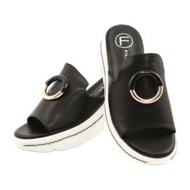 Filippo Chaussons confortables sur la plateforme FILI PPO DK2318 / 21 BK noir doré 2