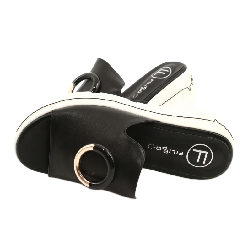 Filippo Chaussons confortables sur la plateforme FILI PPO DK2318 / 21 BK noir doré 3