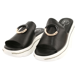Filippo Chaussons confortables sur la plateforme FILI PPO DK2318 / 21 BK noir doré 1