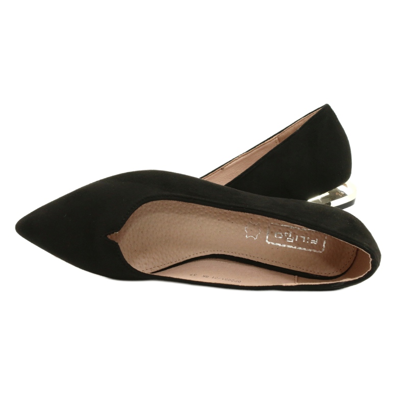 Escarpins à talons dorés FILIPPO DP2091/21 BK noir 6