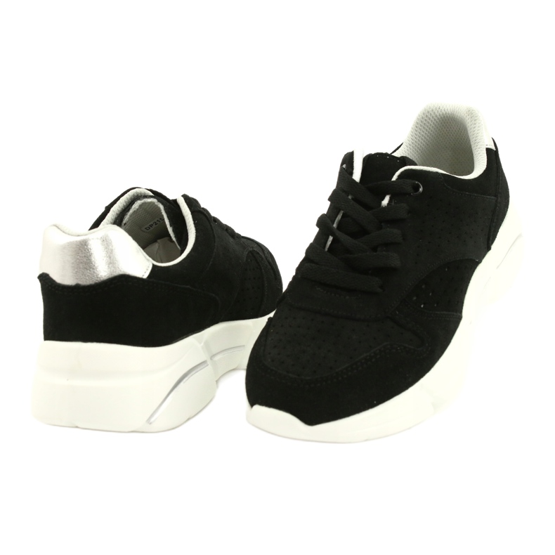 Filippo Chaussures de sport en cuir en daim pour femmes noires DP2156 / 21 2