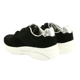Filippo Chaussures de sport en cuir en daim pour femmes noires DP2156 / 21 5