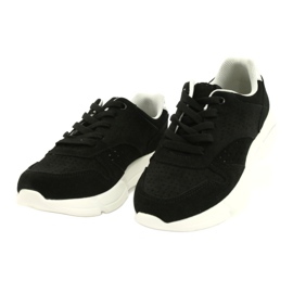 Filippo Chaussures de sport en cuir en daim pour femmes noires DP2156 / 21 le noir 1