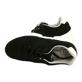 Filippo Chaussures de sport en cuir en daim pour femmes noires DP2156 / 21 4