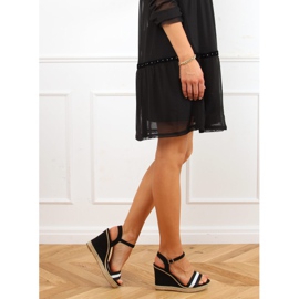 Sandales noires sur un coin noir LL6320 Noir le noir 3