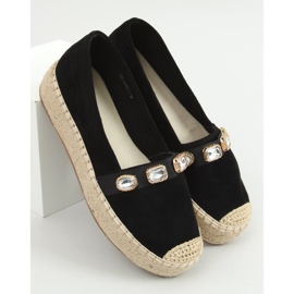 Espadrilles avec pierres noires 100-131-SC-1 Noir le noir 3
