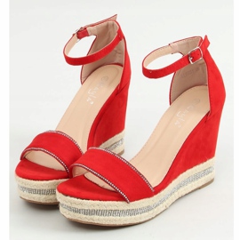 Sandales compensées rouges LL6351 Rouge 3