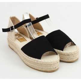 Espadrilles noires à bout ouvert A663-ESP-1 Noir beige le noir 3